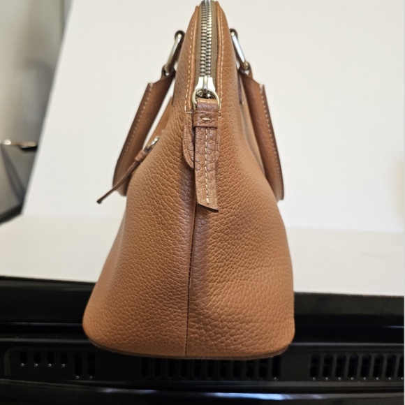 Dooney & Bourke Pebble Grain Leather Domed Satchel Tan Caramel Purse Handbag - Picture 9 of 16